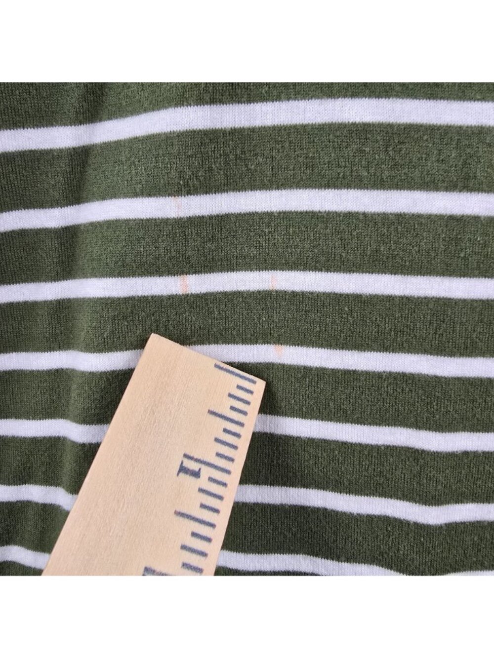 Van Heusen Men's Polo Shirt Green & White Stripes XL 100% Cotton Classic Fit - Picture 6 of 6